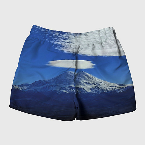 Женские шорты Эльбрус с облаками / 3D-принт – фото 2