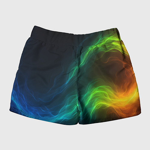 Женские шорты Разноцветный огонь абстракция / 3D-принт – фото 2