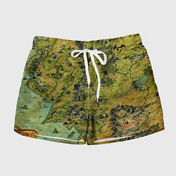 Женские шорты Властелин колец карта цветная