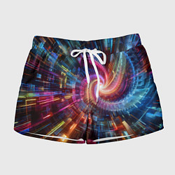 Женские шорты Fractal neon spiral - ai art fantasy