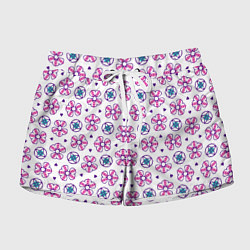 Шорты женские Паттерн из абстрактных цветов, цвет: 3D-принт