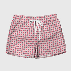Женские шорты Паттерн бубны и пики розовый