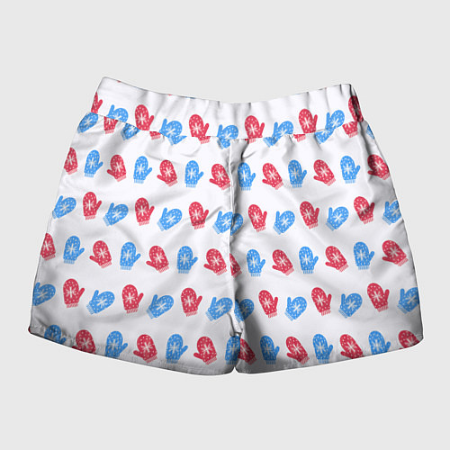 Женские шорты Голубые и красные варежки / 3D-принт – фото 2