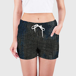 Шорты женские Полосы с точками чёрно-синий, цвет: 3D-принт — фото 2