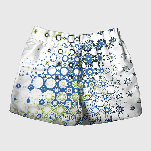 Женские шорты Сине-зеленая абстракция / 3D-принт – фото 2