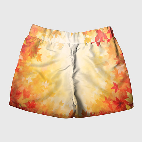 Женские шорты Жёлто-красный осенний / 3D-принт – фото 2