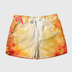 Шорты женские Жёлто-красный осенний, цвет: 3D-принт