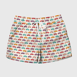 Женские шорты Цветные машинки паттерн