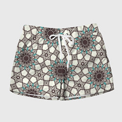 Шорты женские Калейдоскоп из цветочных звезд, цвет: 3D-принт