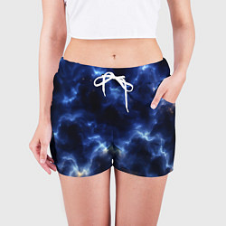 Шорты женские Грозовая абстракция чёрно-синий, цвет: 3D-принт — фото 2