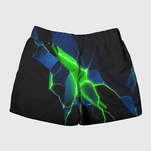 Женские шорты Neon green glow / 3D-принт – фото 2