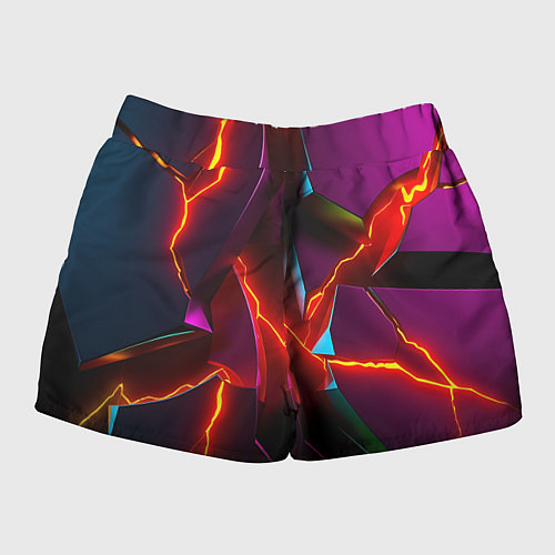 Женские шорты Fractures multicolored tiles / 3D-принт – фото 2