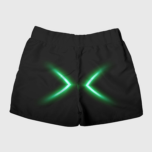 Женские шорты Neon green lines / 3D-принт – фото 2