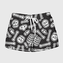 Шорты женские Черепки и костяшки, цвет: 3D-принт