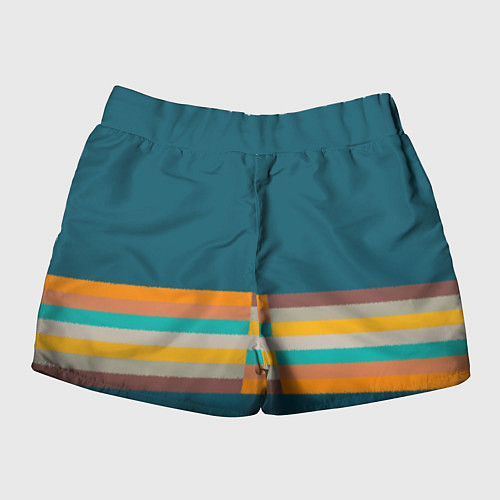 Женские шорты Индиго и омбре градиент заката с текстурой / 3D-принт – фото 2