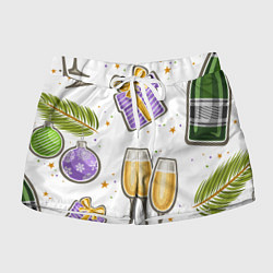 Шорты женские Новогодний вайб, цвет: 3D-принт