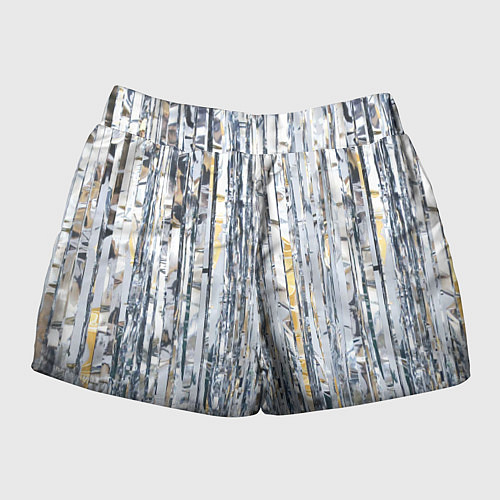 Женские шорты Новогодний дождик / 3D-принт – фото 2