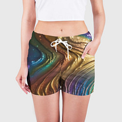 Шорты женские Сморщенные складочки жидкости, цвет: 3D-принт — фото 2