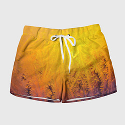 Шорты женские Узоры золотистого инея, цвет: 3D-принт