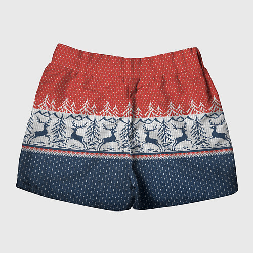 Женские шорты Вязаный узор с оленями / 3D-принт – фото 2