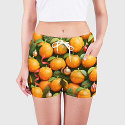 Шорты женские Мандариновое настроение, цвет: 3D-принт — фото 2