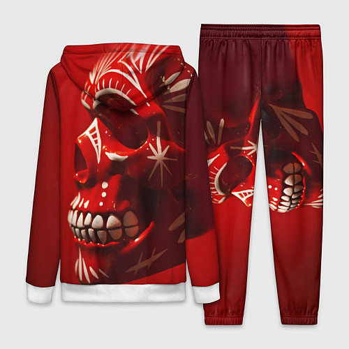 Женский костюм Красный череп / 3D-Белый – фото 2