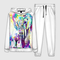 Женский 3D-костюм Акварельные слоны, цвет: 3D-белый