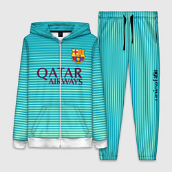 Женский 3D-костюм Barcelona FC: Aqua, цвет: 3D-белый
