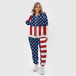 Женский 3D-костюм Флаг США, цвет: 3D-белый — фото 2