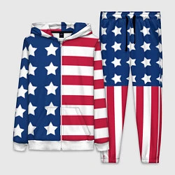 Женский 3D-костюм USA Flag, цвет: 3D-белый