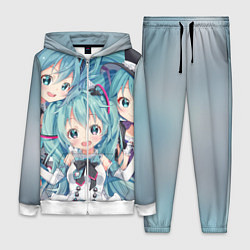 Женский 3D-костюм Hatsune Miku, цвет: 3D-белый
