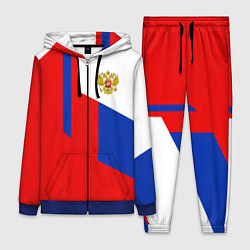 Женский 3D-костюм Russia: Geometry Tricolor, цвет: 3D-синий