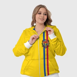 Женский 3D-костюм Молдавия: лента с гербом, цвет: 3D-белый — фото 2