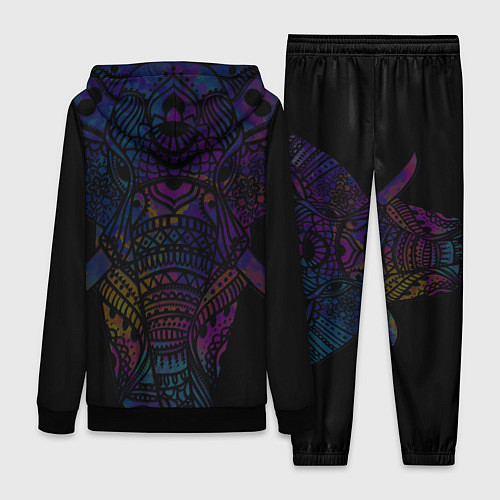 Женский костюм Слон орнамент / 3D-Черный – фото 2