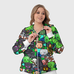 Женский 3D-костюм Жители Майнкрафт, цвет: 3D-белый — фото 2