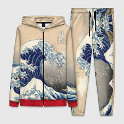 Женский 3D-костюм Kanagawa Wave Art, цвет: 3D-красный