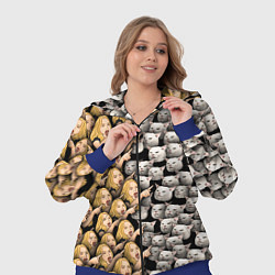 Женский 3D-костюм Девушки орут на котиков, цвет: 3D-синий — фото 2