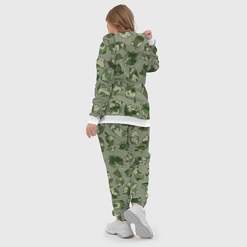 Женский костюм Камуфляж с котиками хаки / 3D-Белый – фото 5