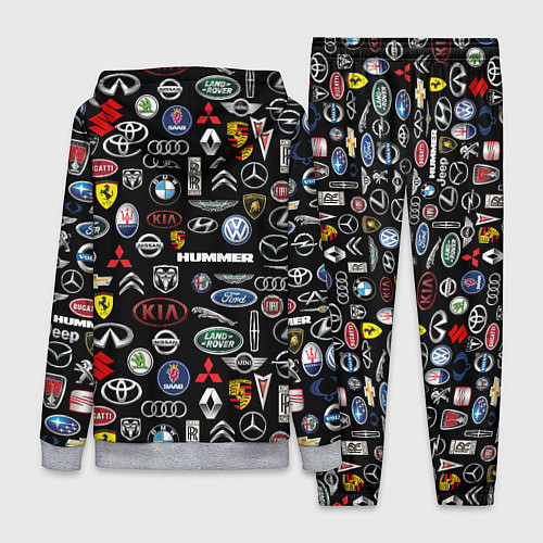 Женский костюм ЛОГОТИПЫ АВТО БРЕНДОВ / 3D-Меланж – фото 2