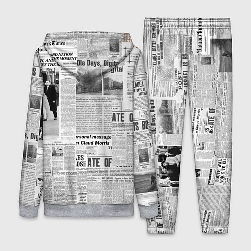 Женский костюм Газета Newspaper / 3D-Меланж – фото 2