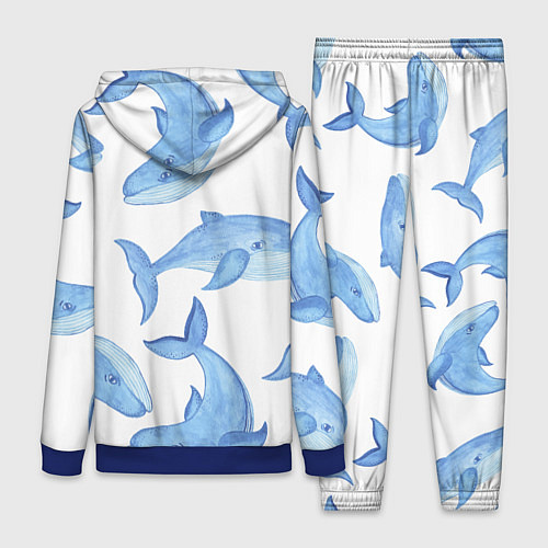 Женский костюм Косяк китов / 3D-Синий – фото 2