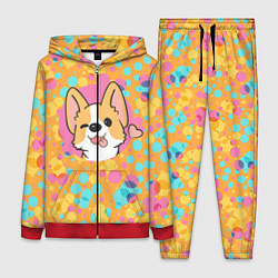 Женский 3D-костюм Милый корги, цвет: 3D-красный