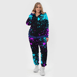 Женский 3D-костюм БРЫЗГИ КРАСКИ NEON, цвет: 3D-синий — фото 2