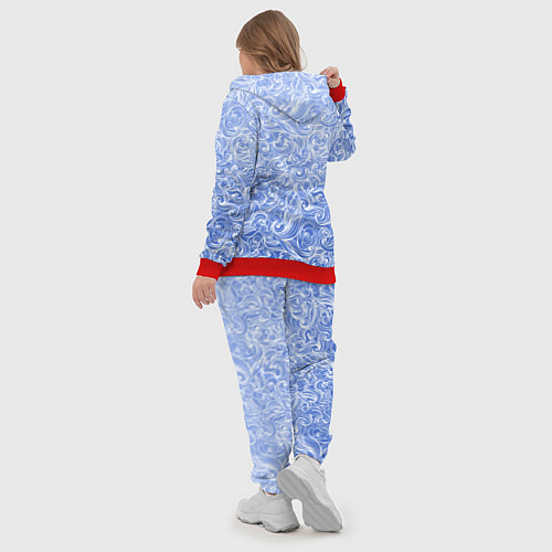 Женский костюм Волны на голубом фоне / 3D-Красный – фото 5