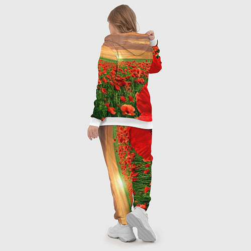 Женский костюм Красный мак на закате / 3D-Белый – фото 5