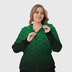 Женский 3D-костюм Узор зеленая чешуя дракон, цвет: 3D-черный — фото 2