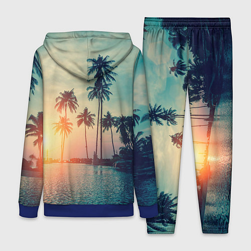 Женский костюм Пальмы / 3D-Синий – фото 2