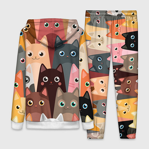 Женский костюм Котики мультяшные / 3D-Белый – фото 2