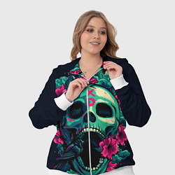 Женский 3D-костюм Череп с Цветами, цвет: 3D-белый — фото 2