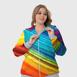 Женский 3D-костюм Цветной мех диагональ, цвет: 3D-меланж — фото 2